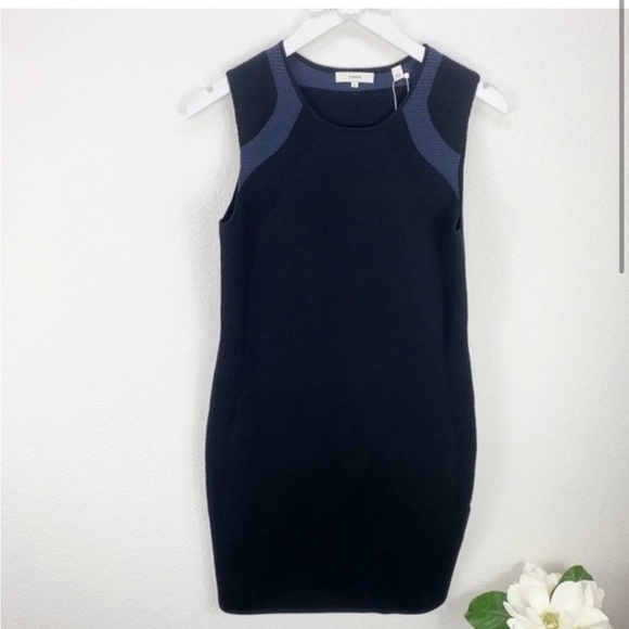 Vince Black Multi Stitch Wool Blend Sweater Dress Size Small S NWT - Picture 2 of 4